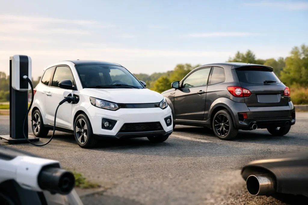 Comparatif voiture sans permis électrique diesel
